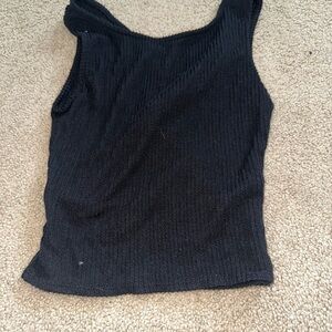 Black Ribbed Women's Top